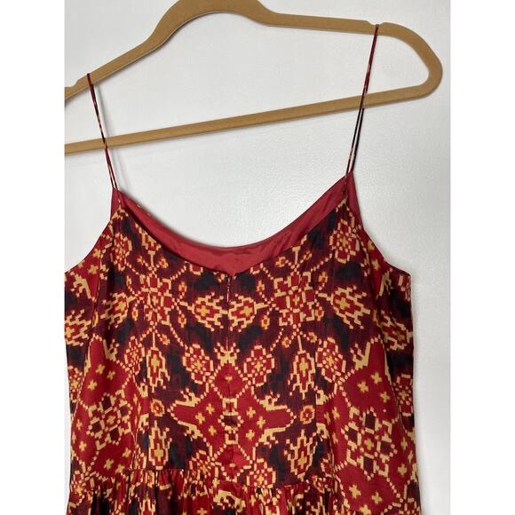 Lauren Ralph Lauren Western Silk Sundress Red Boho Print Sleeveless Womens 12P - Picture 5 of 14